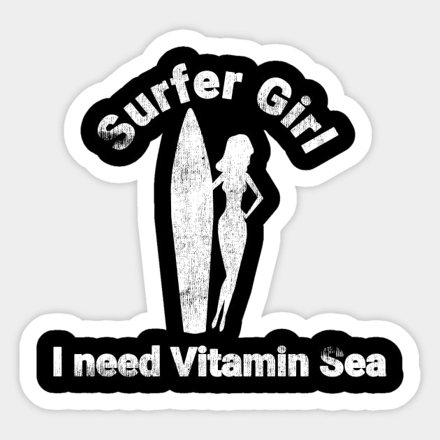 Surfer Girl T-Shirt Sweater Hoodie Phone Case Coffee Mug Tablet Case Tee Birthday Gift Sticker by Jimmyson